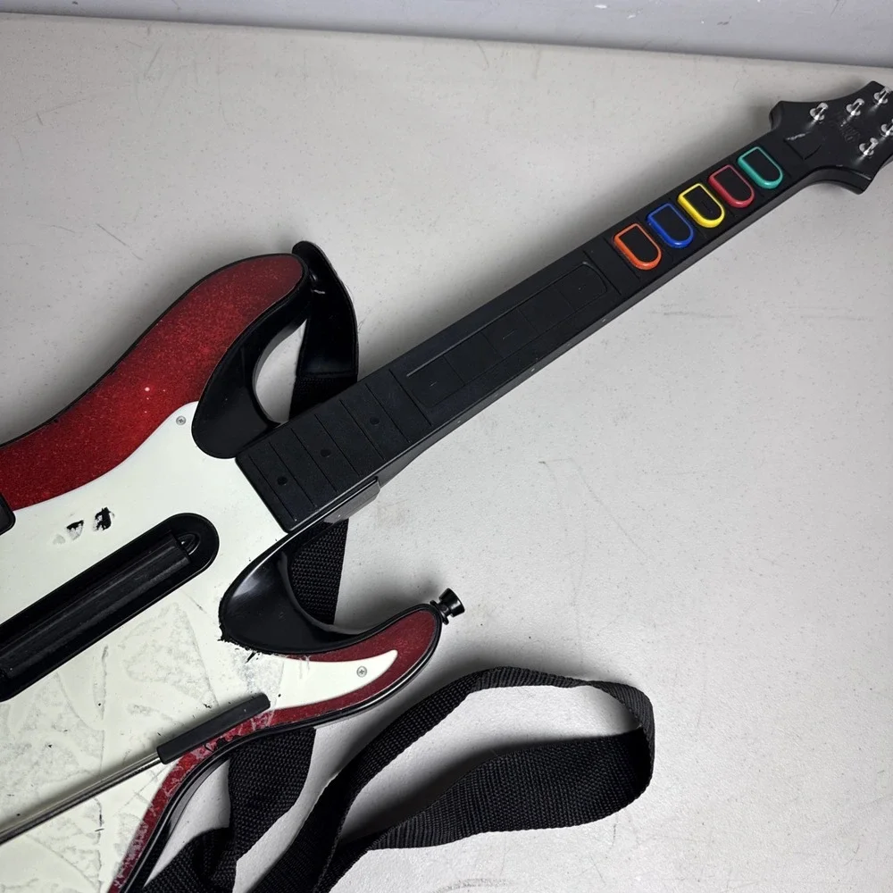 Nintendo Wii Guitar Hero Wireless Controller Red White No Cover 95911.805